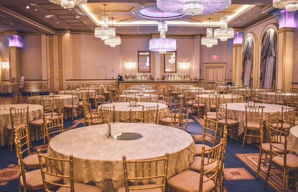 Elegant wedding venue setup with floral decorations managed by Last Moment Events UAE